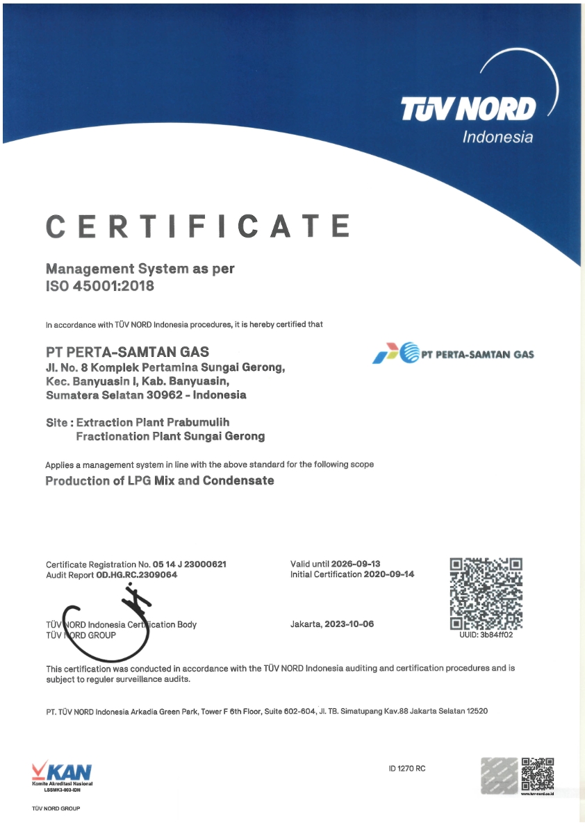 Sertifikat ISO 45001-2018